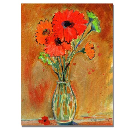 Trademark Fine Art Sheila Golden 'Daisy Vase' Canvas Art, 18x24 SG0133-C1824GG